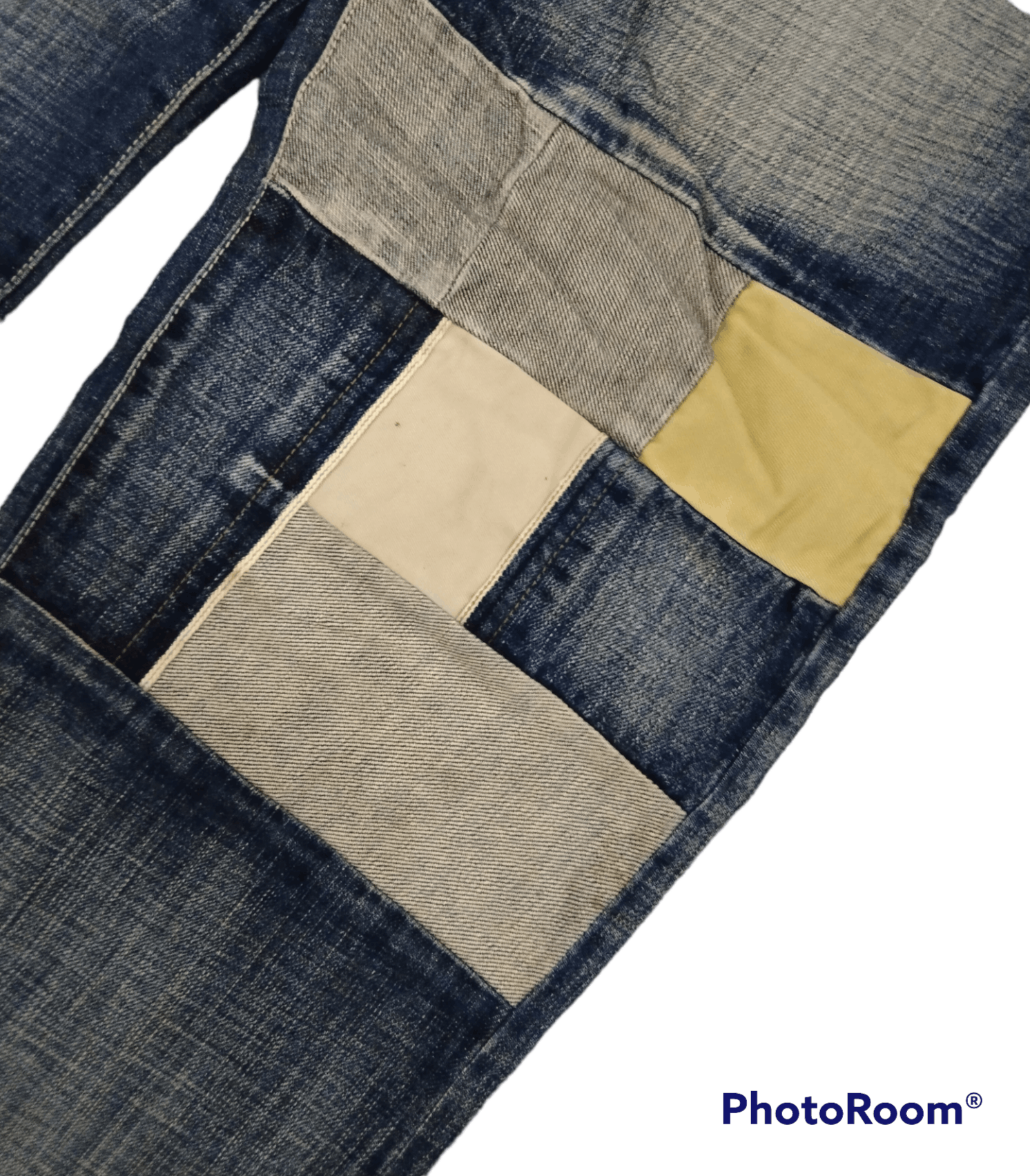 Art Comes First SICK WASHED BLUE PACTHWORK INDIGO FARM CROSS ONE TRUE SAXON Size US 30 / EU 46 - 5 Thumbnail