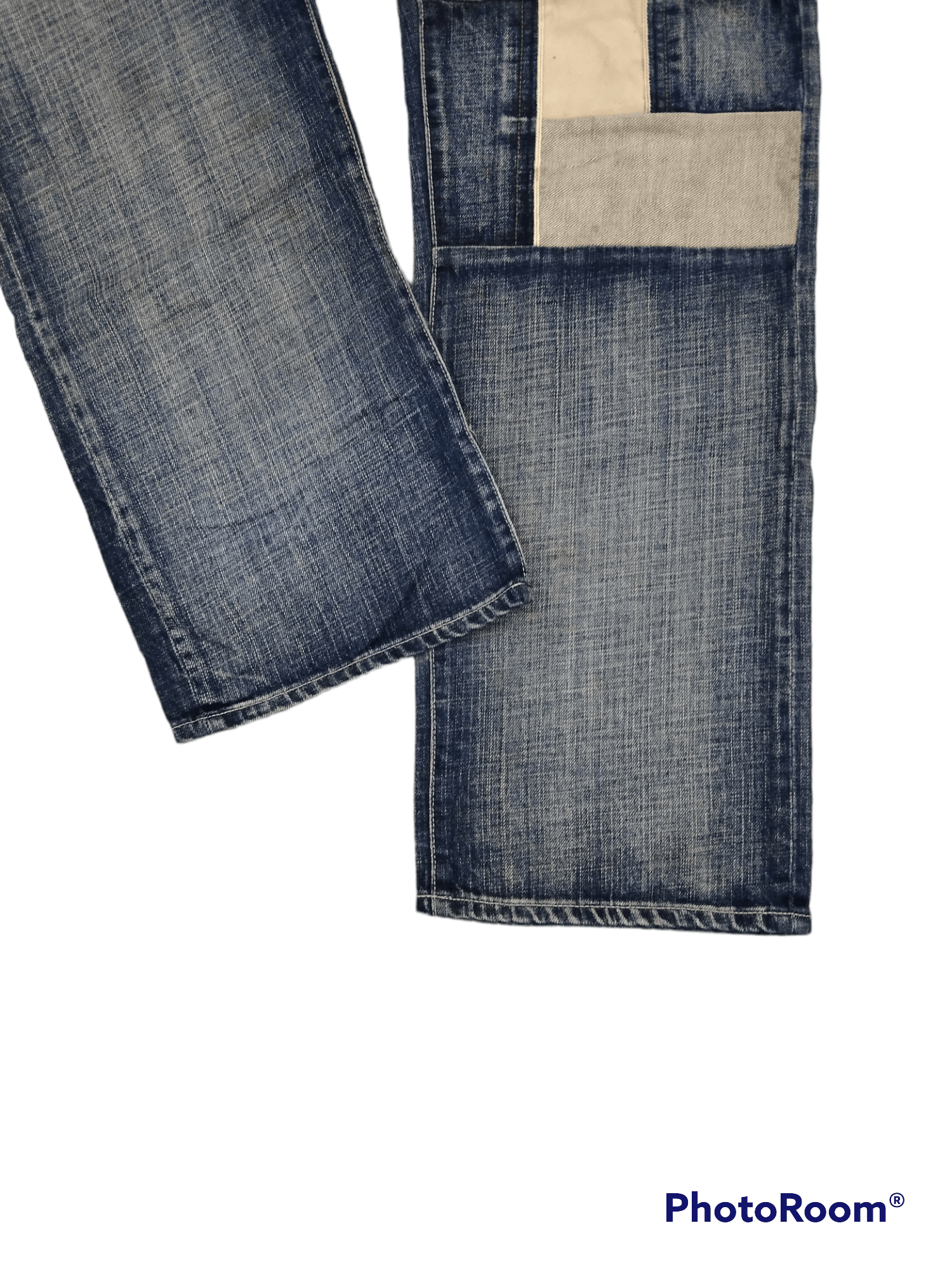 Art Comes First SICK WASHED BLUE PACTHWORK INDIGO FARM CROSS ONE TRUE SAXON Size US 30 / EU 46 - 8 Thumbnail