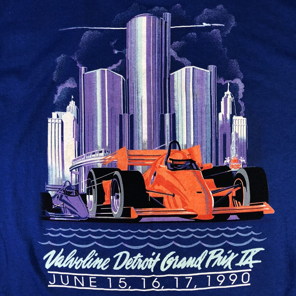 Vintage Detroit 1990 Valvoline Grand Prix Racing F1 Vintage T Shirt Size US XL / EU 56 / 4 - 7 Thumbnail