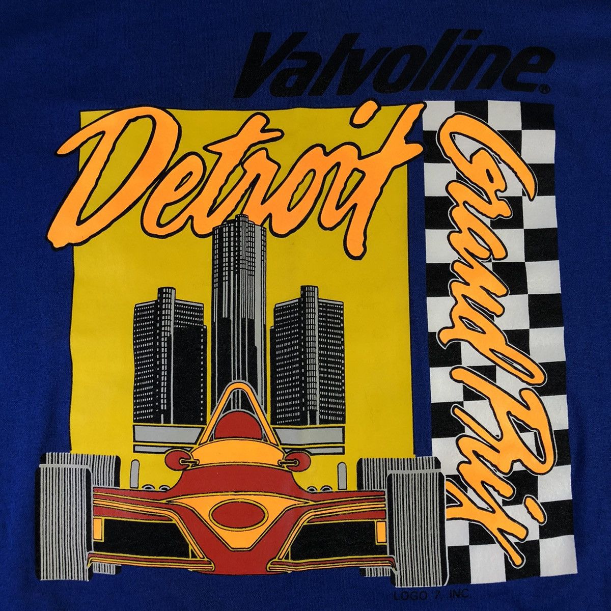 Vintage Detroit 1990 Valvoline Grand Prix Racing F1 Vintage T Shirt Size US XL / EU 56 / 4 - 4 Thumbnail
