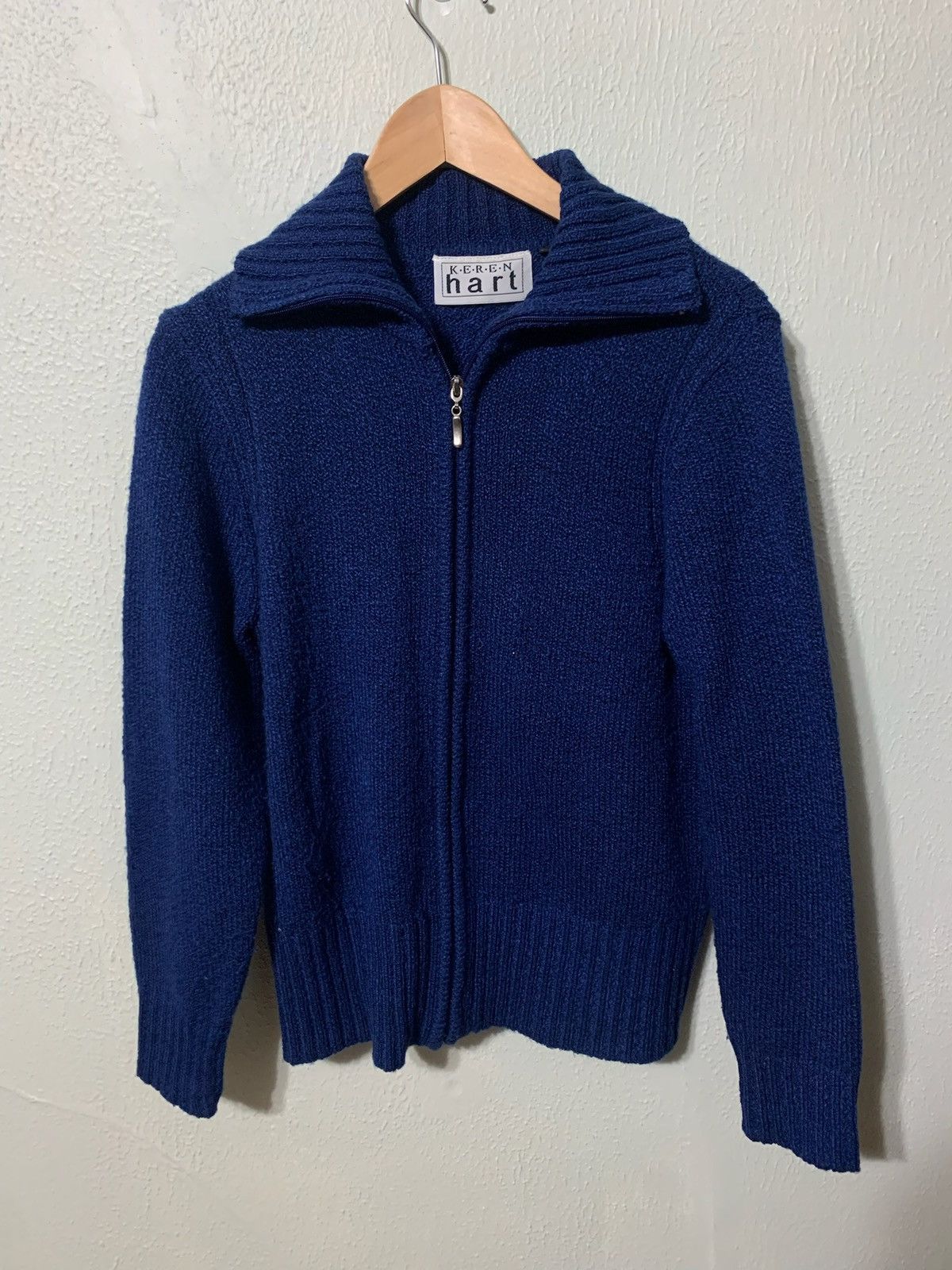Vintage Vintage Blue Ribbed Knit Sweater Size US S / EU 44-46 / 1 - 1 Thumbnail
