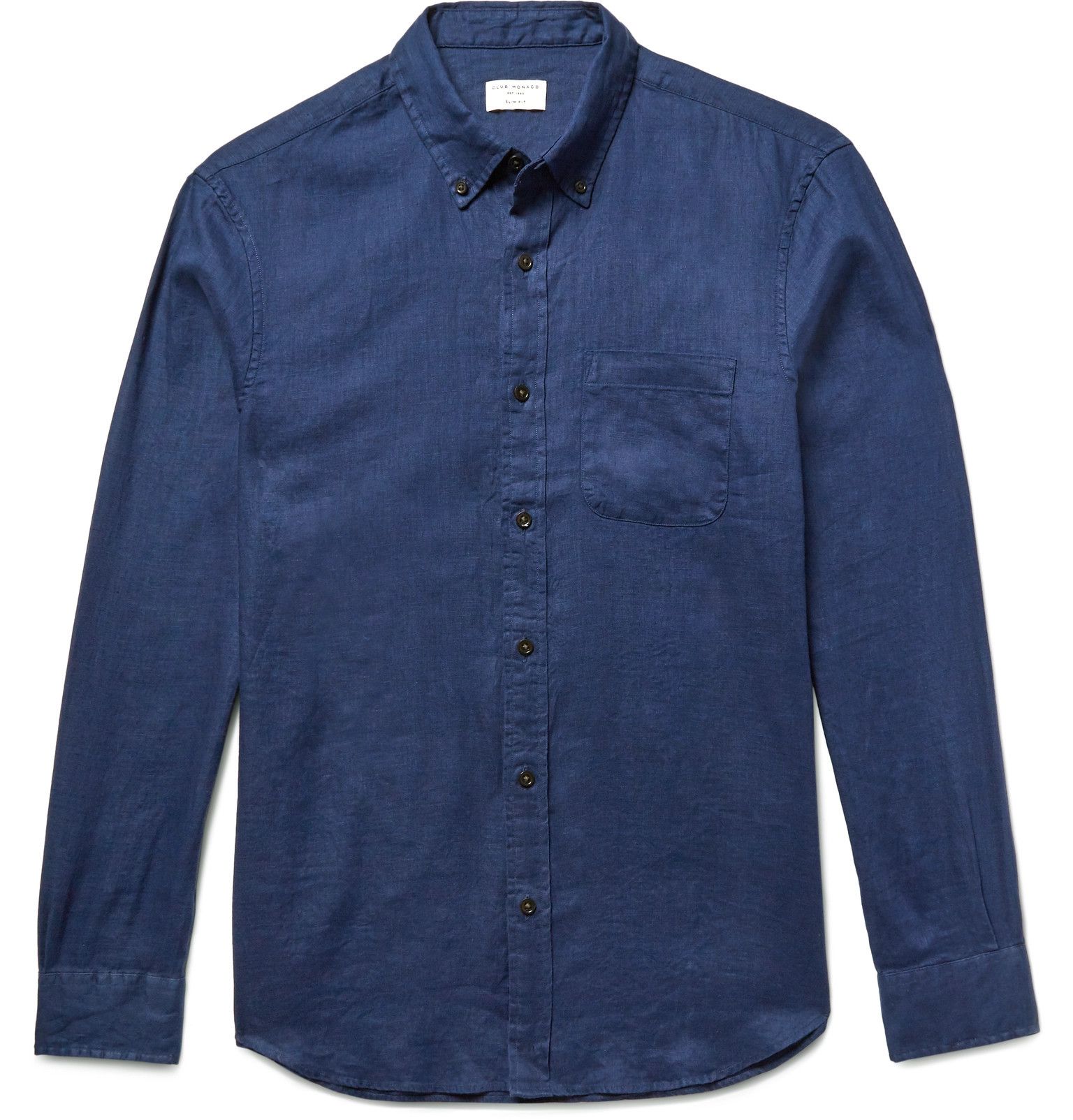 Club Monaco Slim-Fit Button-Down Collar Slub Linen Shirt Size US XS / EU 42 / 0 - 1 Thumbnail