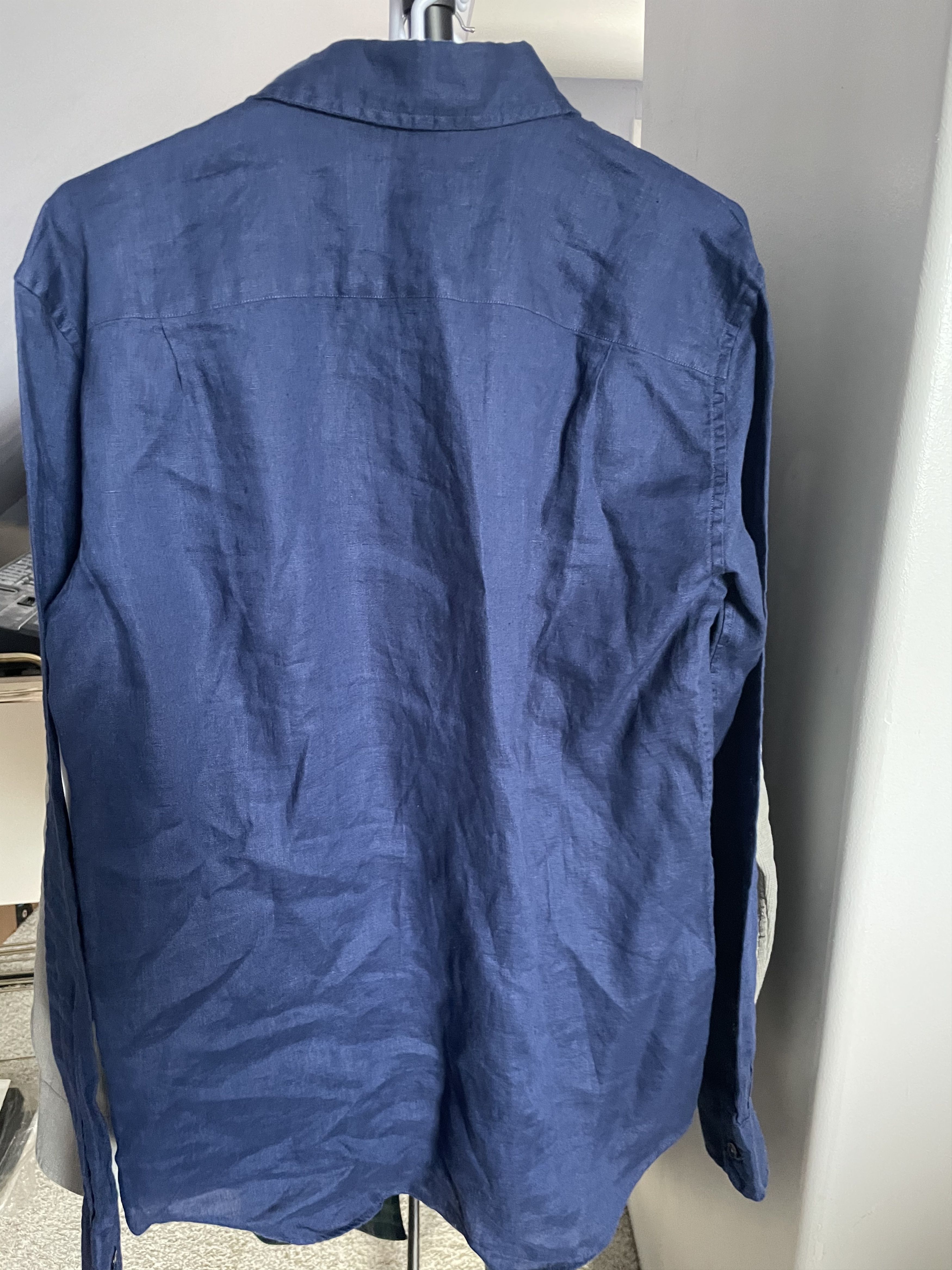 Club Monaco Slim-Fit Button-Down Collar Slub Linen Shirt Size US XS / EU 42 / 0 - 5 Thumbnail
