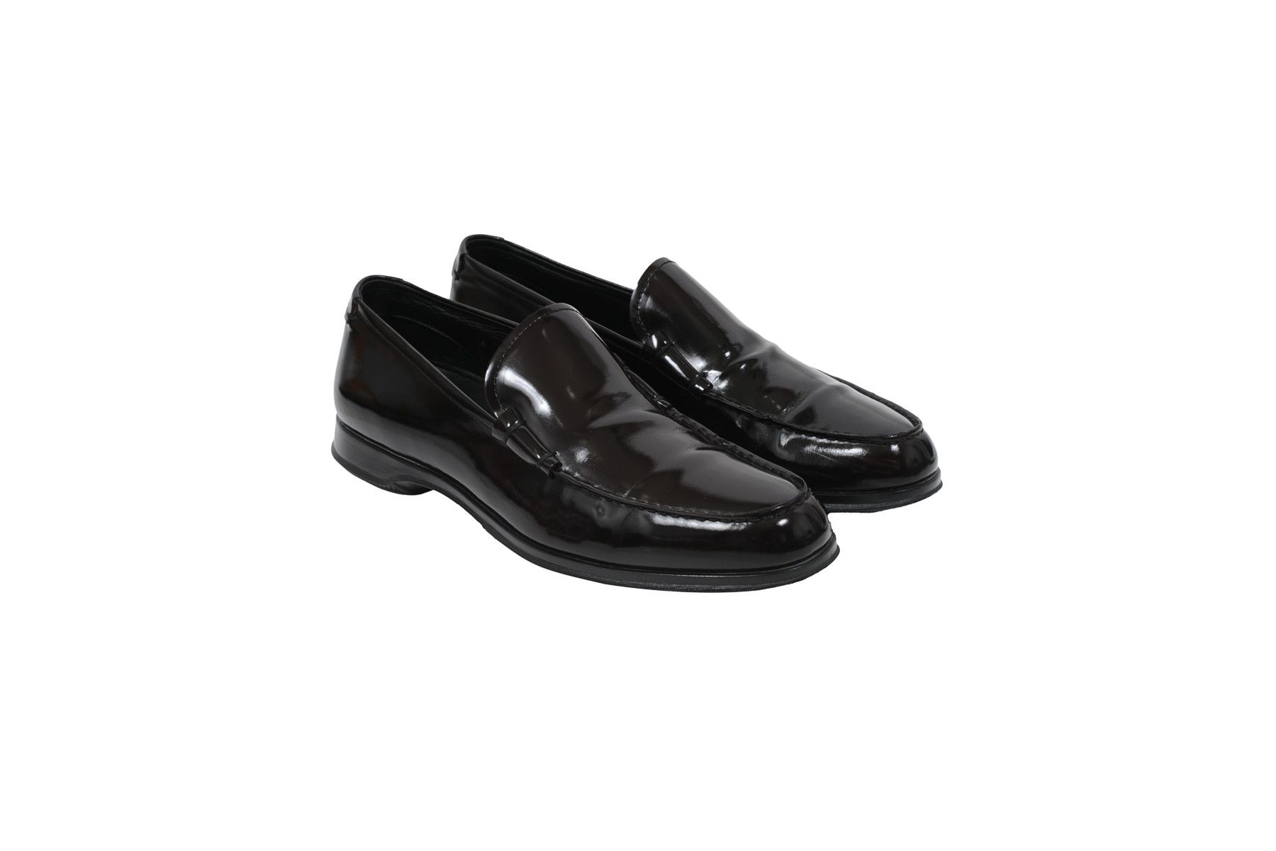 Dark Red Burgundy Leather Slip On Penny Loafers - 01746-B