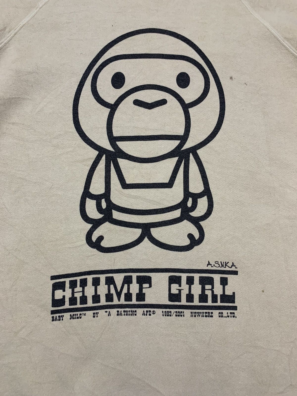 Bape Vintage A Bathing Ape Baby Milo Short Sleeve Sweatshirt Size US L / EU 52-54 / 3 - 3 Thumbnail
