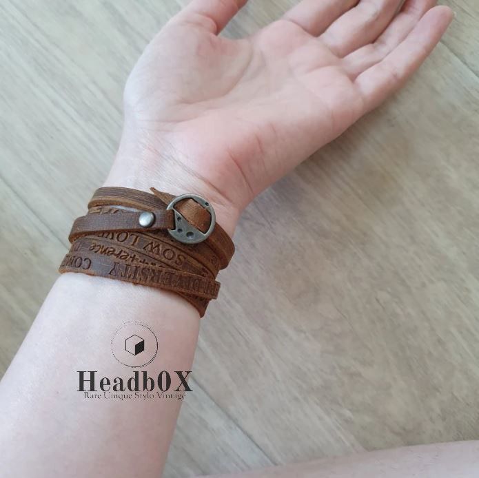 Leather Multilayer Wrap Leather Bracelet Size ONE SIZE - 5 Thumbnail