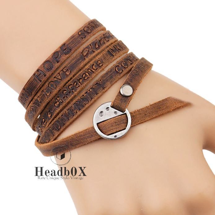 Leather Multilayer Wrap Leather Bracelet Size ONE SIZE - 1 Thumbnail