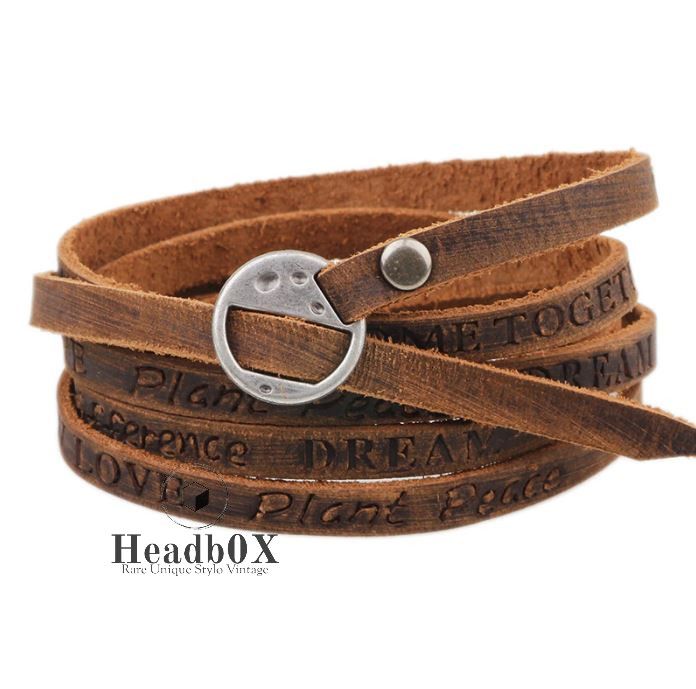 Leather Multilayer Wrap Leather Bracelet Size ONE SIZE - 2 Thumbnail