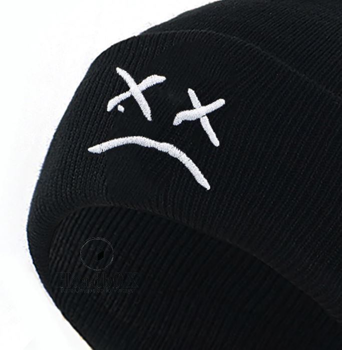 Japanese Brand Sad Boy Face Knitted Hat Size ONE SIZE - 2 Thumbnail