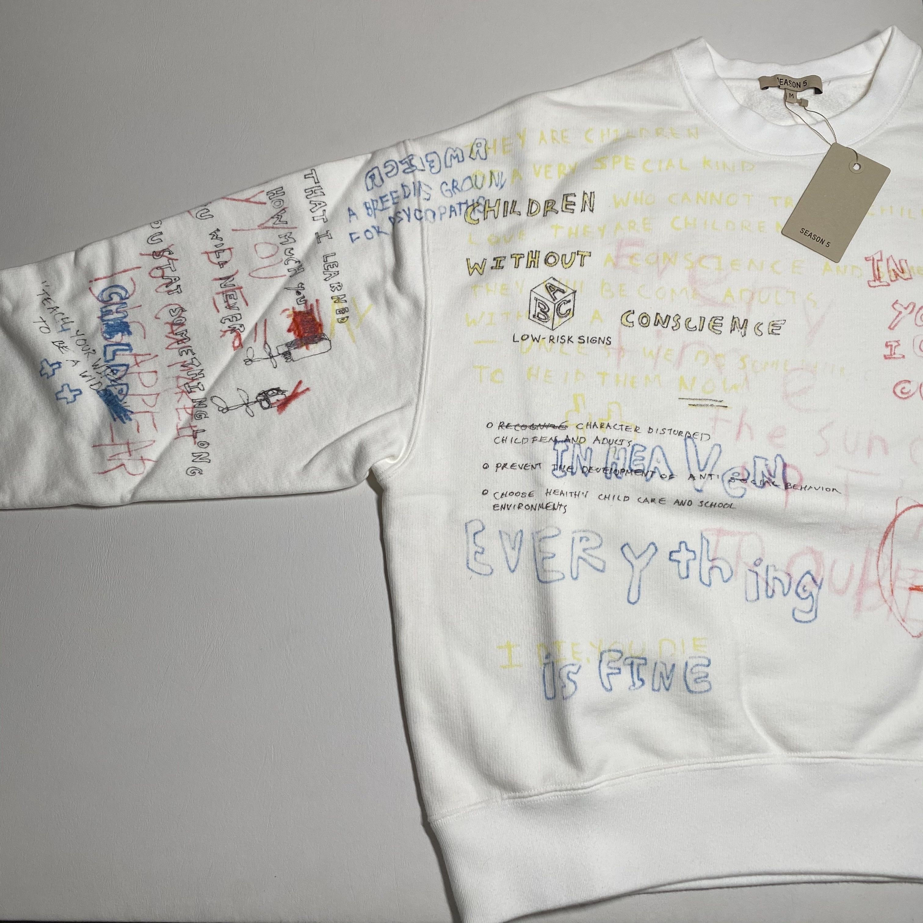 Yeezy handwriting sweatshirt sales