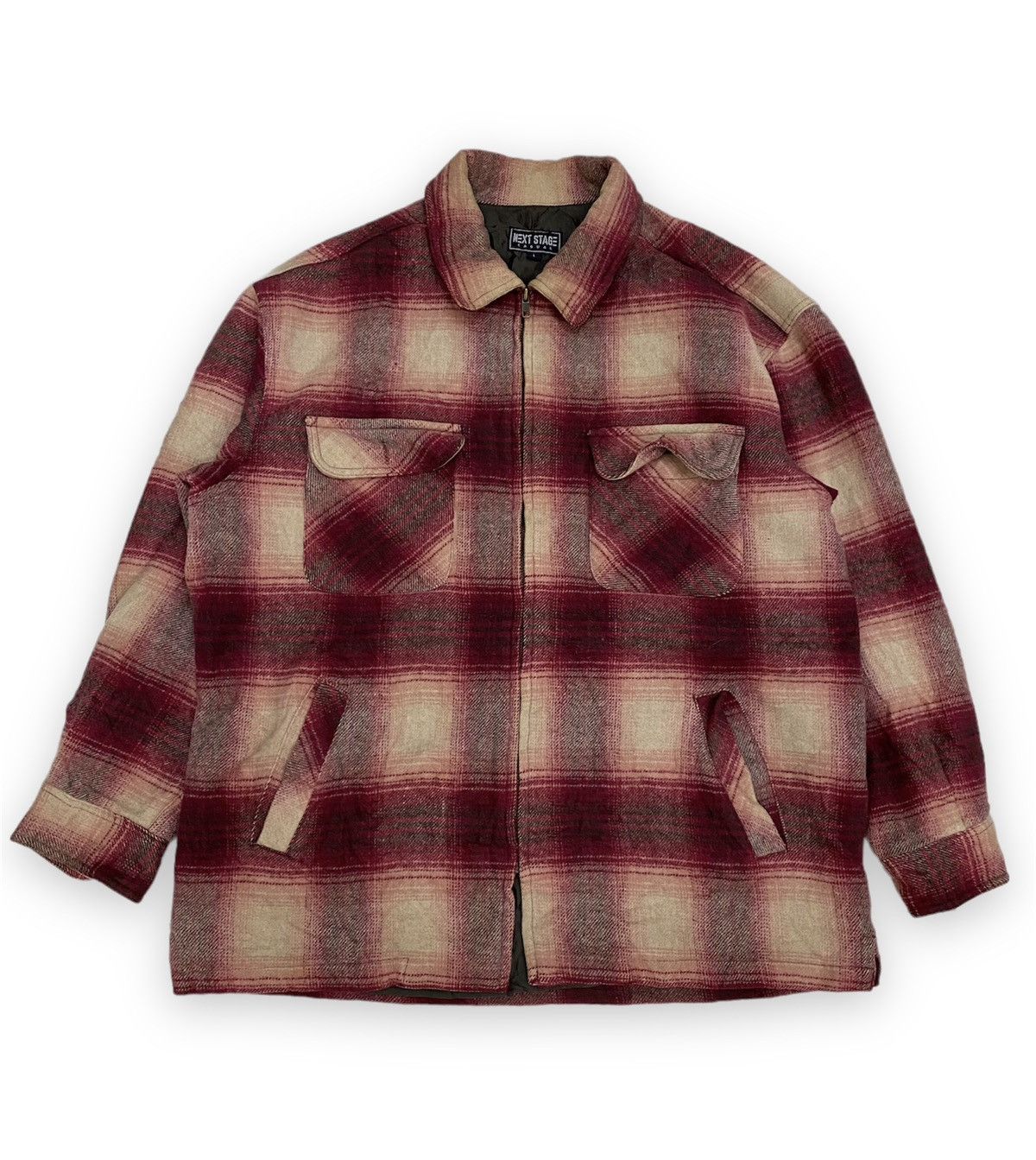 Flannel × Japanese Brand × Vintage Vintage Japanese Brand Nextstage Wool Zip Flannel Jacket Size US L / EU 52-54 / 3 - 1 Thumbnail