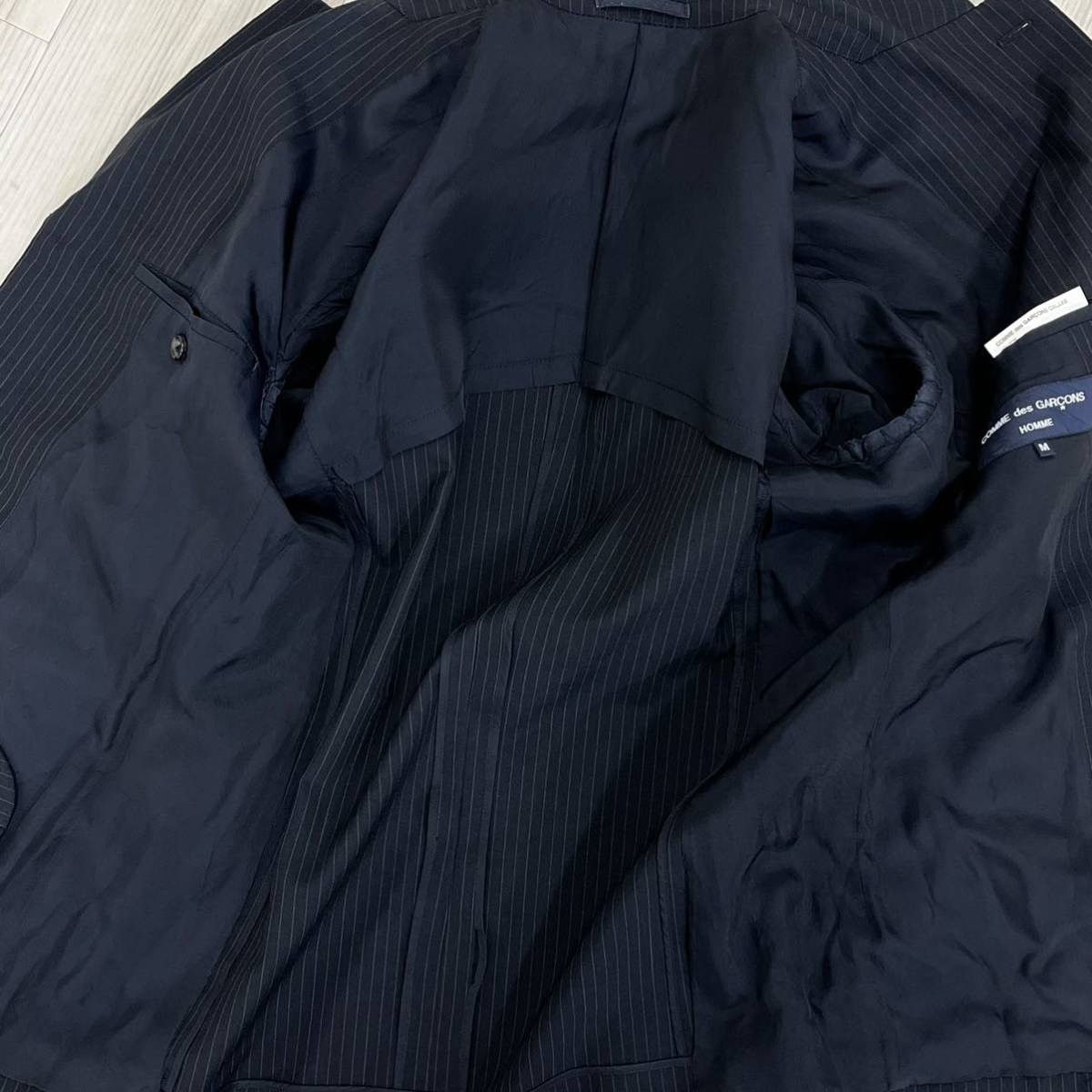 Comme des Garcons Homme AD2004 Wool Blend Pinstripes Suit Size 48R - 3 Thumbnail