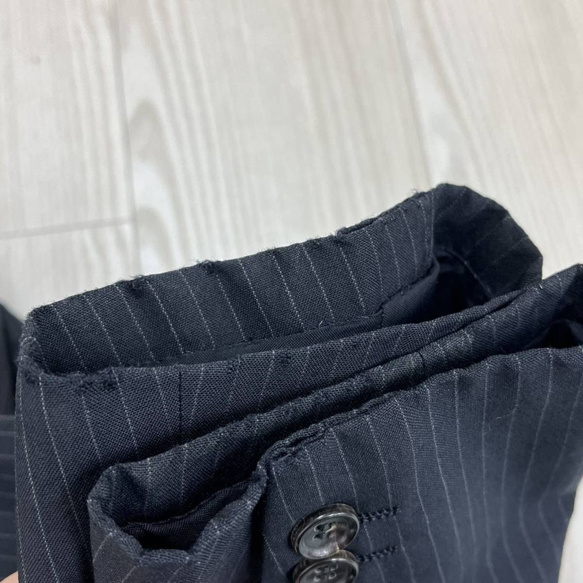 Comme des Garcons Homme AD2004 Wool Blend Pinstripes Suit Size 48R - 7 Thumbnail