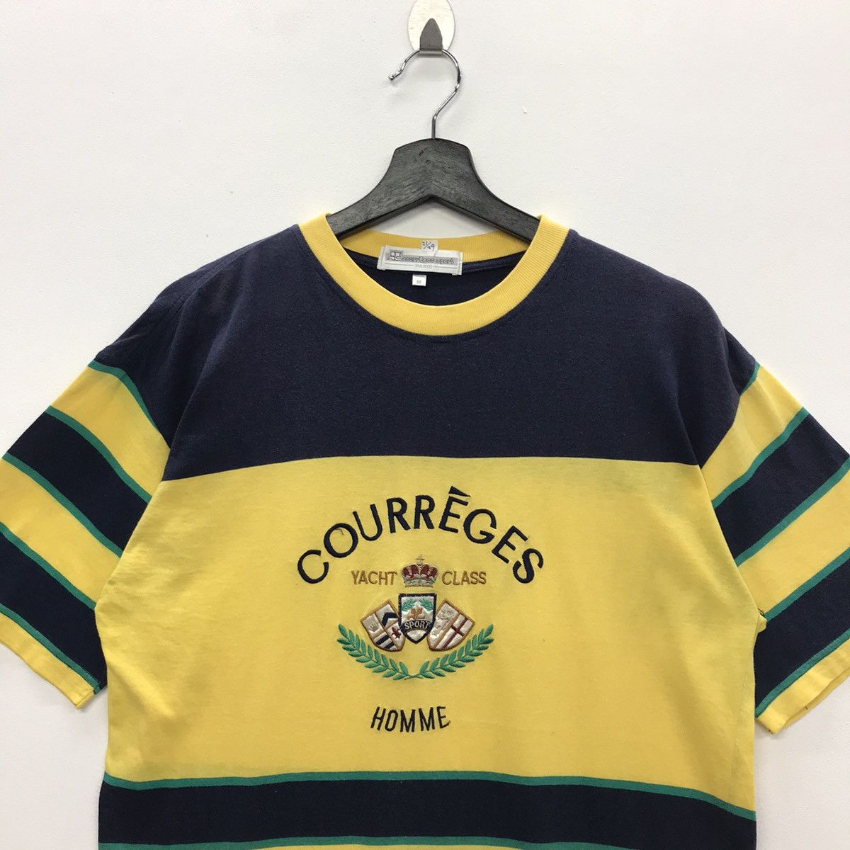 Courreges × Designer × Vintage *Rare!! Vintage Courreges Homme Embroidery Logo Tee Size US M / EU 48-50 / 2 - 3 Thumbnail