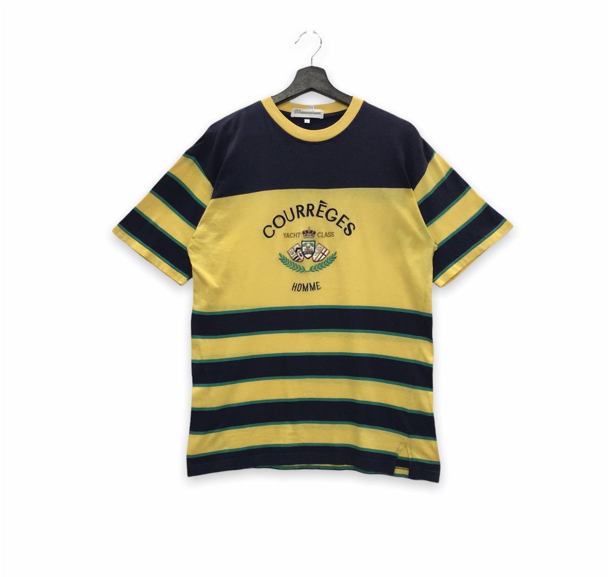 *Rare!! Vintage Courreges Homme Embroidery Logo Tee
