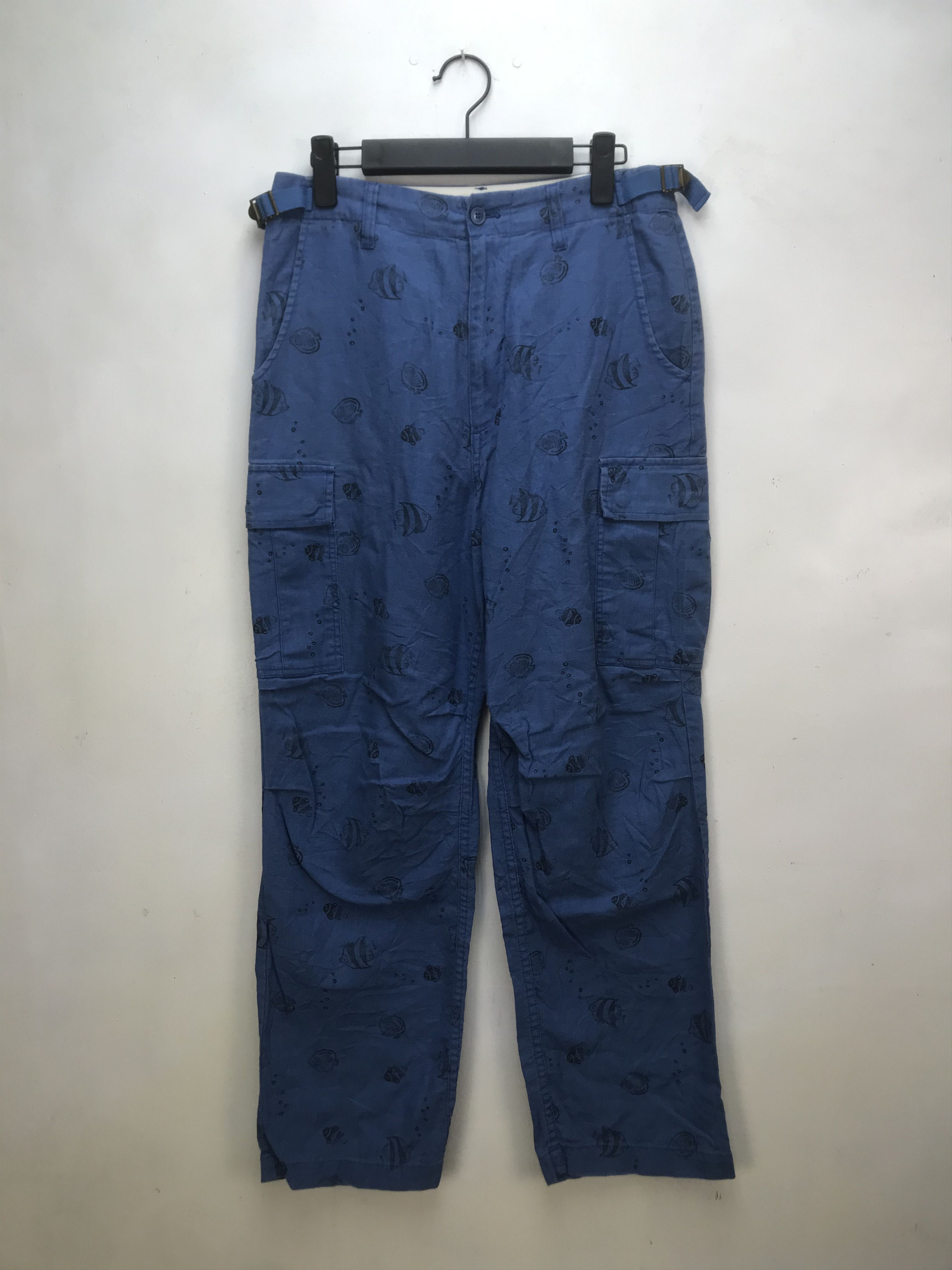 image of Avant Garde x Issey Miyake Ne-Net By Issey Miyake Full Print Cargo Pant in Blue, Men's (Size 30)