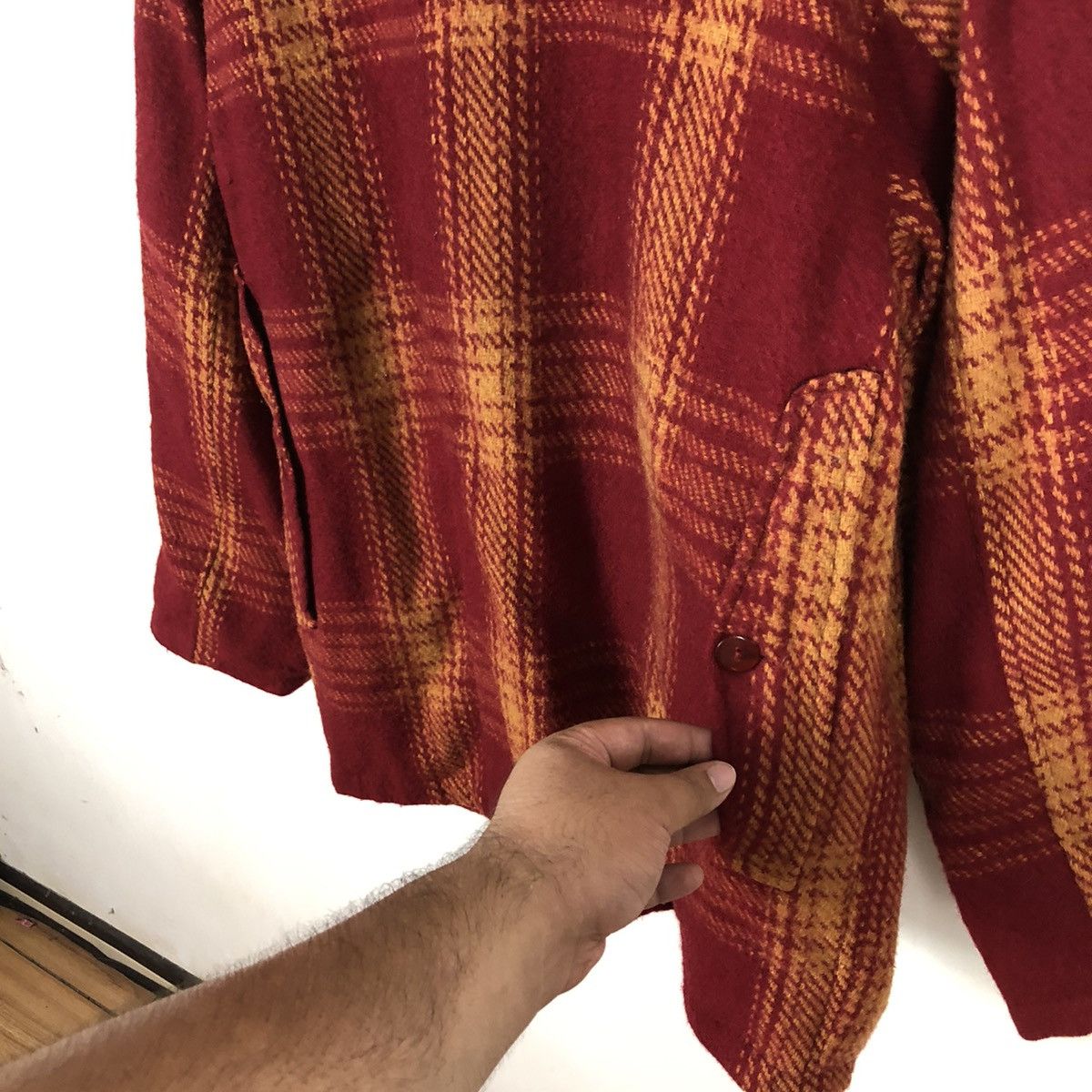 Flannel 🔥90’s VINTAGE WOOL FLANNEL JACKET DOG FIGHT TARTAN DESIGN Size US L / EU 52-54 / 3 - 8 Thumbnail