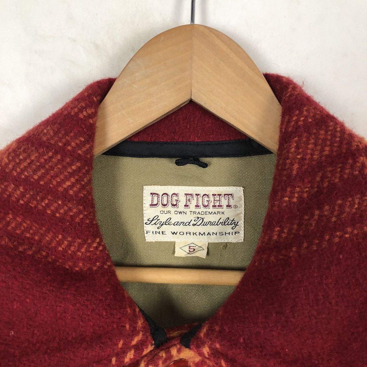 Flannel 🔥90’s VINTAGE WOOL FLANNEL JACKET DOG FIGHT TARTAN DESIGN Size US L / EU 52-54 / 3 - 6 Thumbnail