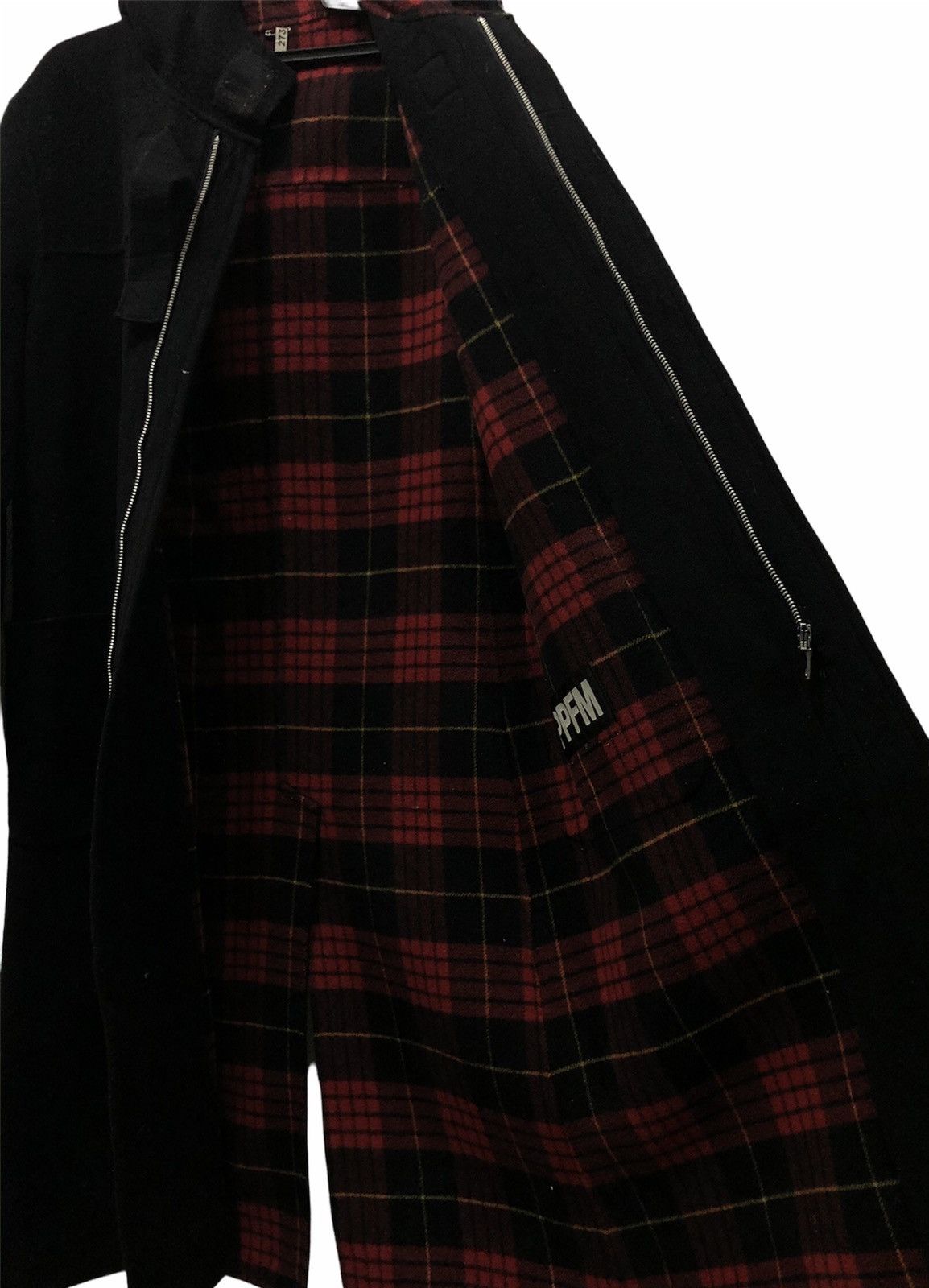 PPFM PPFM Hooded Wool Blend Long Coat – Unisex, Black, Size F Size US M / EU 48-50 / 2 - 10 Thumbnail