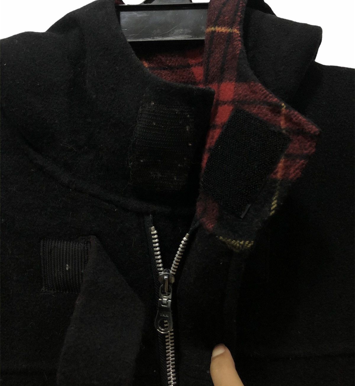 PPFM PPFM Hooded Wool Blend Long Coat – Unisex, Black, Size F Size US M / EU 48-50 / 2 - 4 Thumbnail