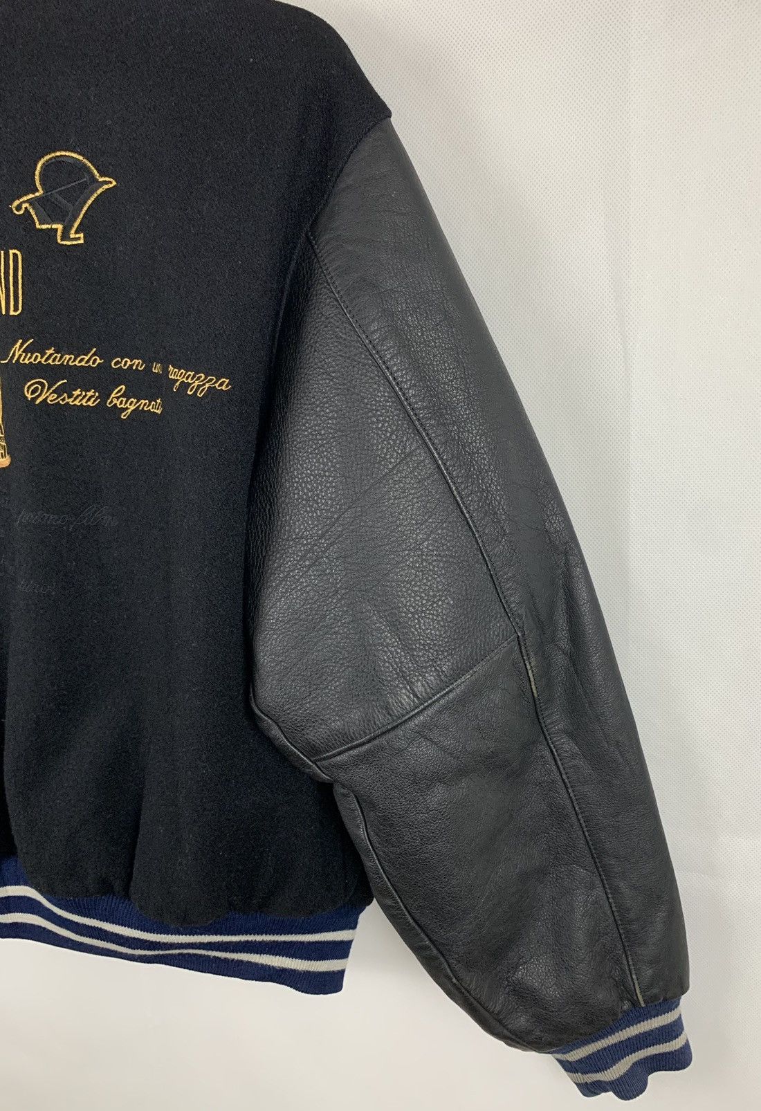 Japanese Brand Glafton Homme Leather Wool Varsity Jacket Size US M / EU 48-50 / 2 - 14 Thumbnail