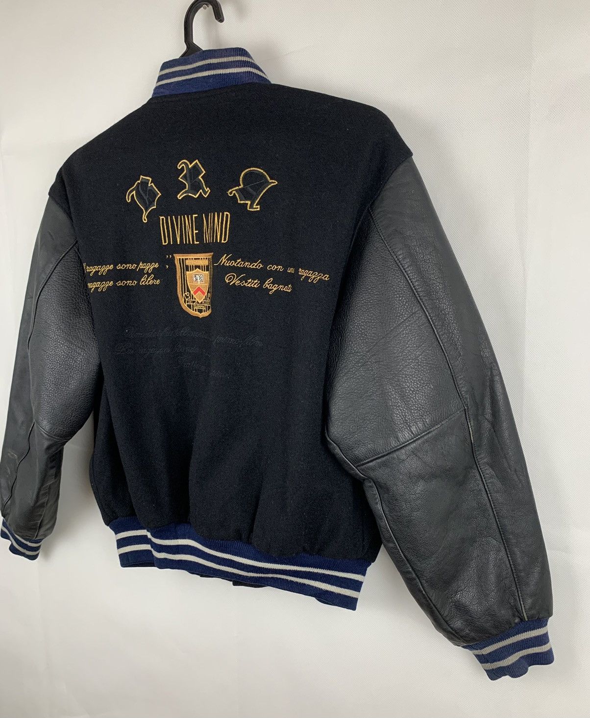 Japanese Brand Glafton Homme Leather Wool Varsity Jacket Size US M / EU 48-50 / 2 - 5 Thumbnail