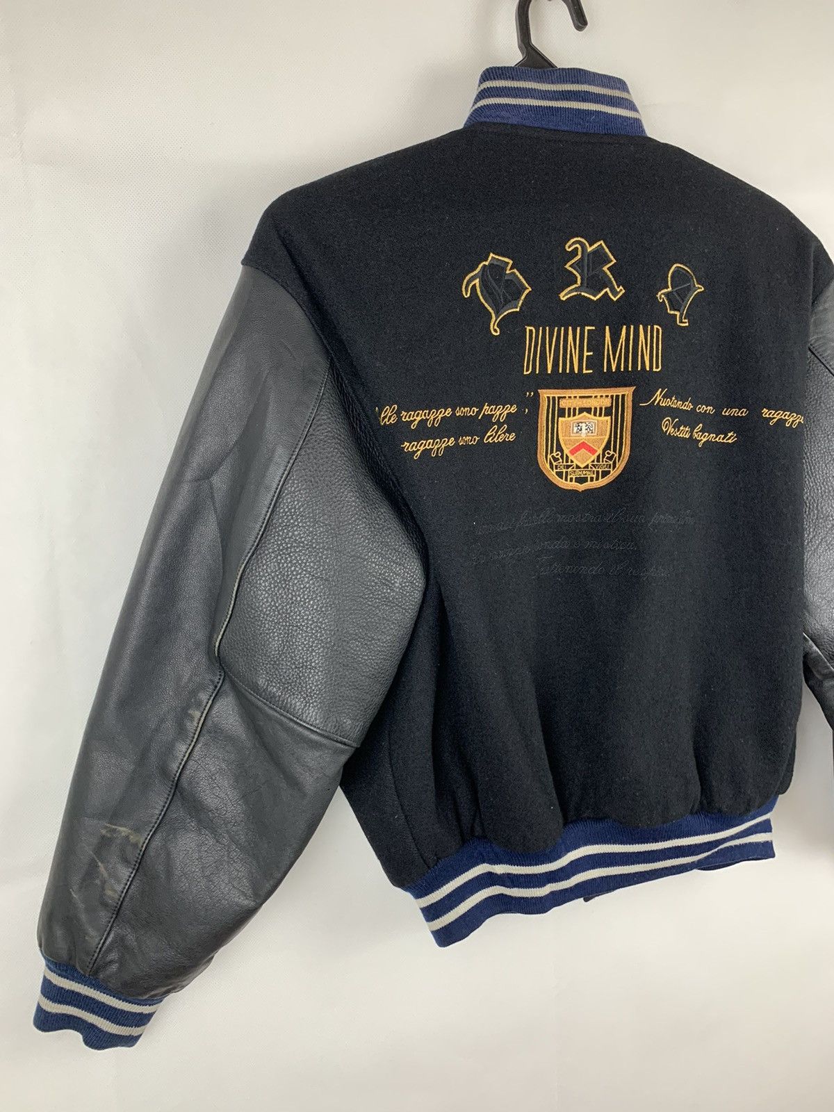 Japanese Brand Glafton Homme Leather Wool Varsity Jacket Size US M / EU 48-50 / 2 - 6 Thumbnail