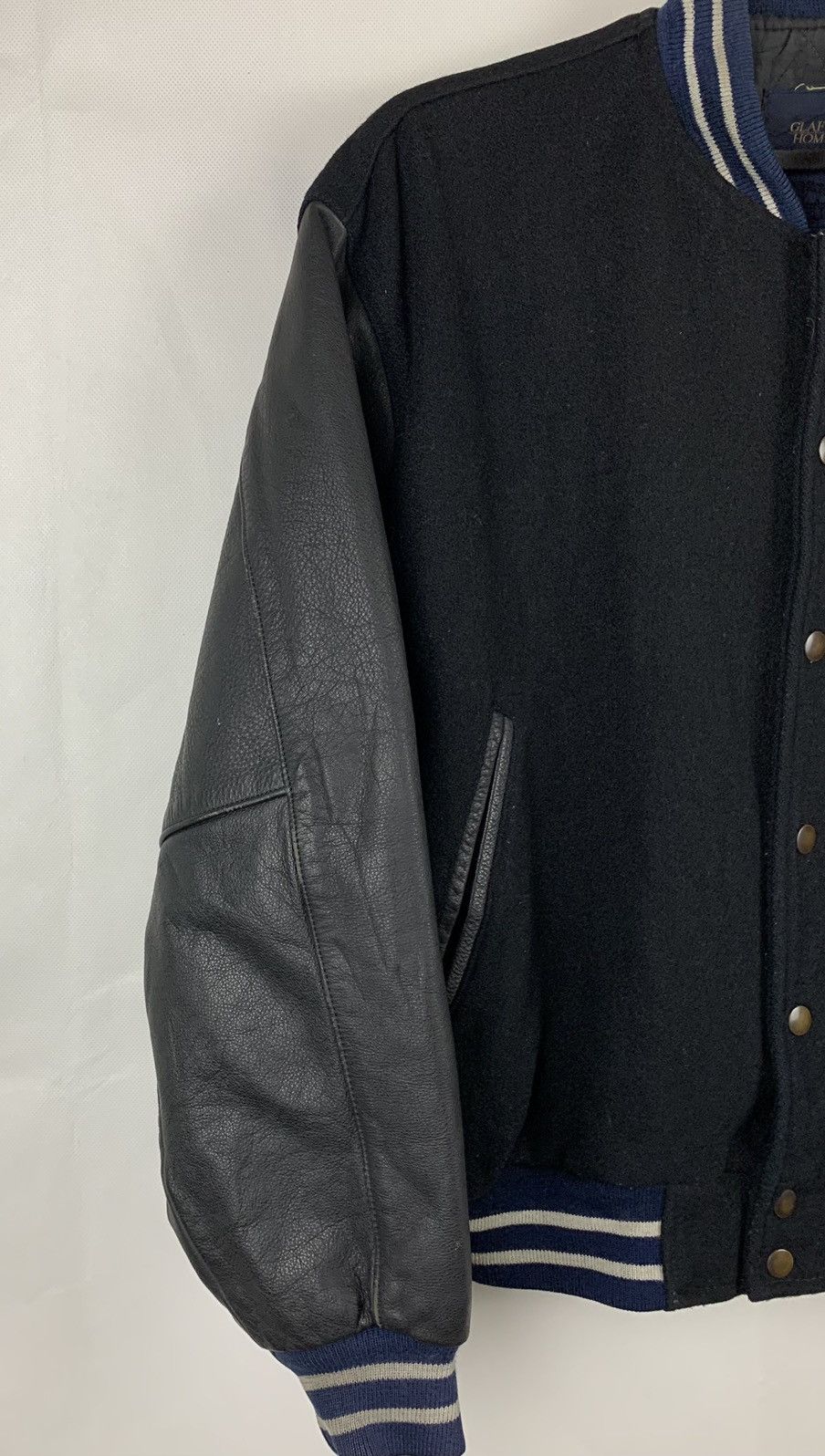 Japanese Brand Glafton Homme Leather Wool Varsity Jacket Size US M / EU 48-50 / 2 - 12 Thumbnail