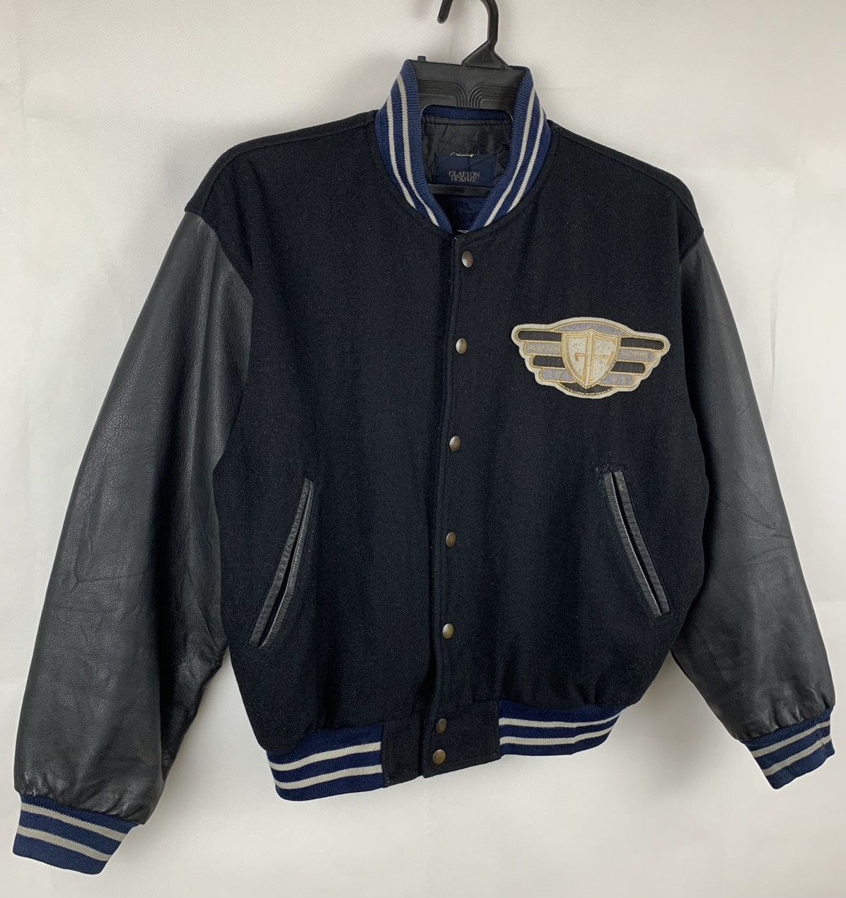 Japanese Brand Glafton Homme Leather Wool Varsity Jacket Size US M / EU 48-50 / 2 - 4 Thumbnail