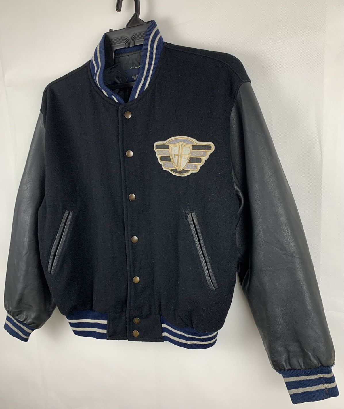 Japanese Brand Glafton Homme Leather Wool Varsity Jacket Size US M / EU 48-50 / 2 - 3 Thumbnail