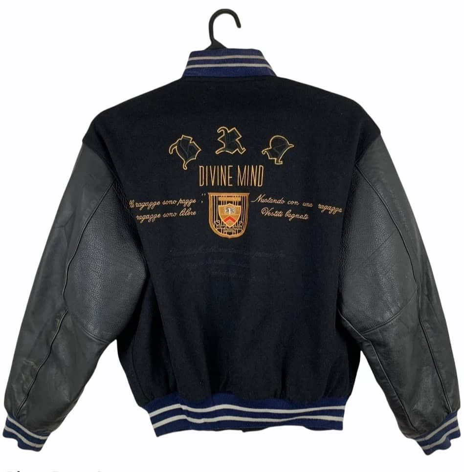 Japanese Brand Glafton Homme Leather Wool Varsity Jacket Size US M / EU 48-50 / 2 - 1 Thumbnail