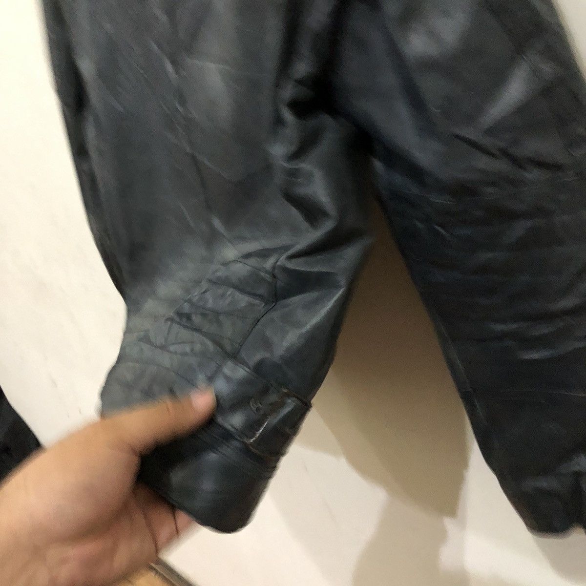 Japanese Brand 🔥VINTAGE GENUINE LEATHER JACKET CAFE RACER BIKER LANVIN Size US M / EU 48-50 / 2 - 8 Thumbnail
