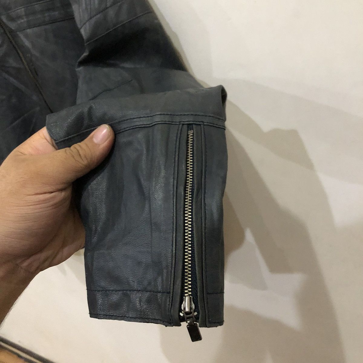 Japanese Brand 🔥VINTAGE GENUINE LEATHER JACKET CAFE RACER BIKER LANVIN Size US M / EU 48-50 / 2 - 6 Thumbnail