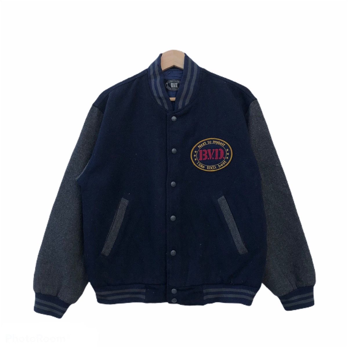 Japanese Brand BVD BIG LOGO VINTAGE VARSITY JACKET Size US M / EU 48-50 / 2 - 1 Thumbnail