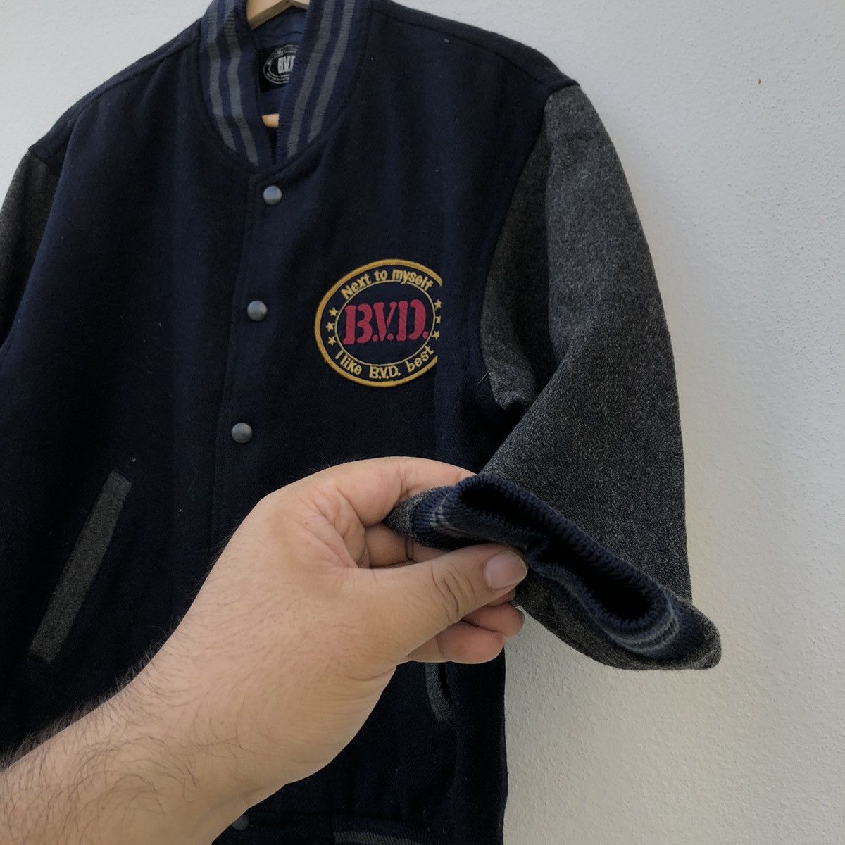 Japanese Brand BVD BIG LOGO VINTAGE VARSITY JACKET Size US M / EU 48-50 / 2 - 5 Thumbnail
