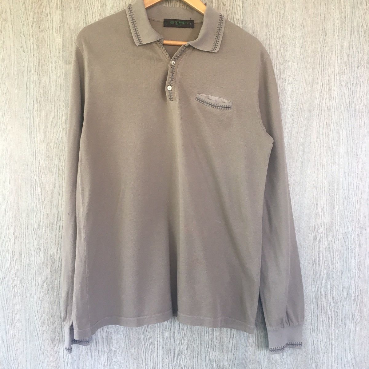 Etro Classic Etro Long Sleeve Polo Shirt Size US L / EU 52-54 / 3 - 1 Thumbnail
