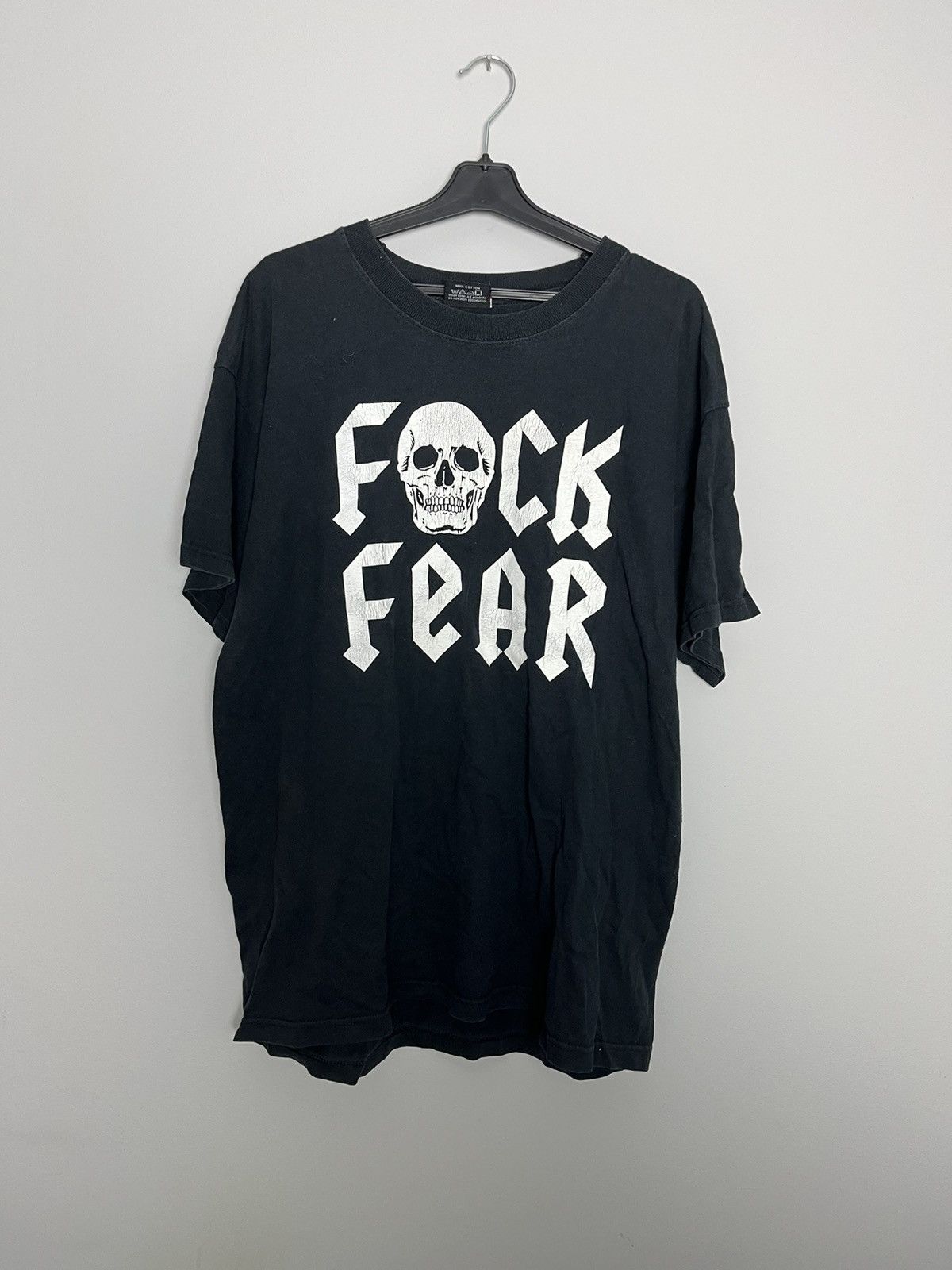 image of Vintage Wwe Stone Cold Fck Fear Drink Beer Tee Y2K in Black, Men's (Size XL)