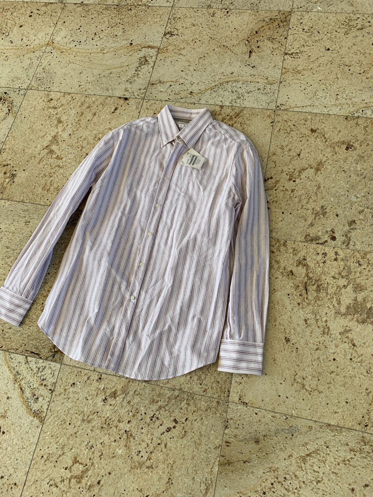 Brunello Cucinelli Button Up in Light Wine With Embroidered Stitch Detail Size US XXL / EU 58 / 5 - 1 Thumbnail