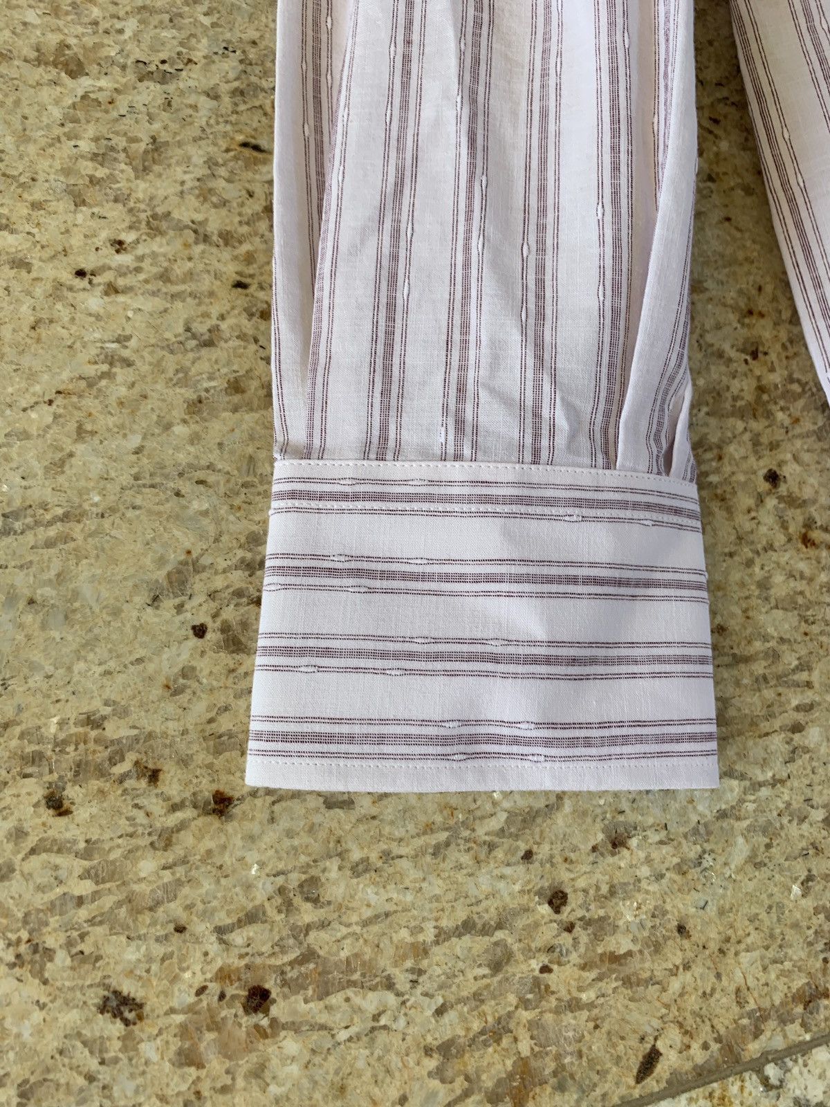 Brunello Cucinelli Button Up in Light Wine With Embroidered Stitch Detail Size US XXL / EU 58 / 5 - 4 Thumbnail