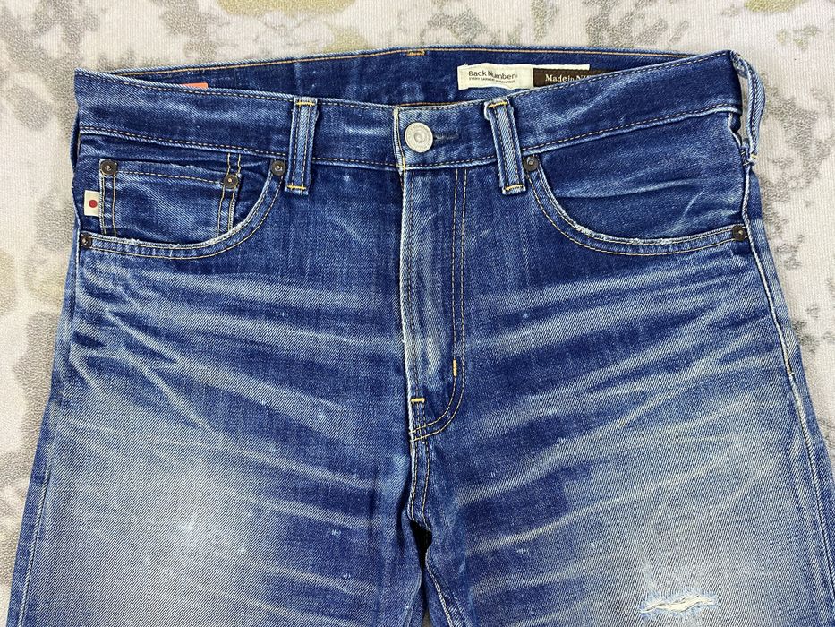 Vintage Distressed Blue Back Number Jeans 33x29 Denim- JN3621 | Grailed