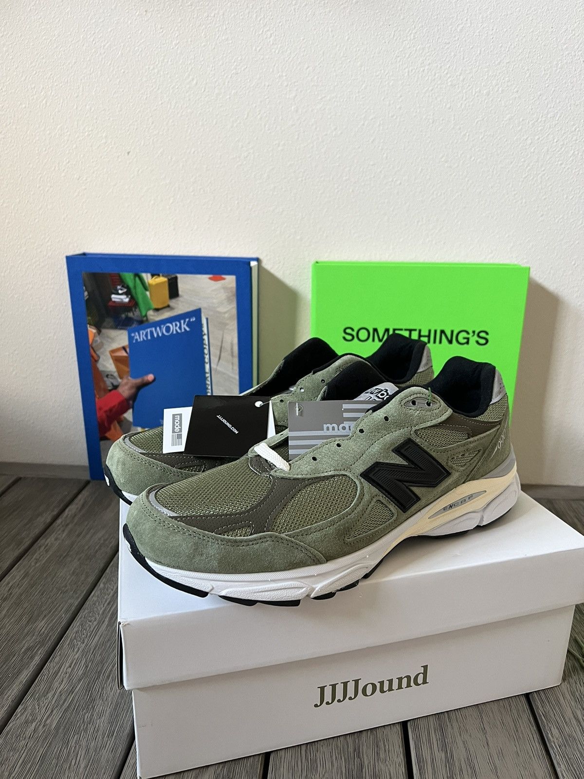 JJJJound × New Balance New Balance 990v3 JJJJOUND Olive Size US 13 / EU 46 - 1 Thumbnail