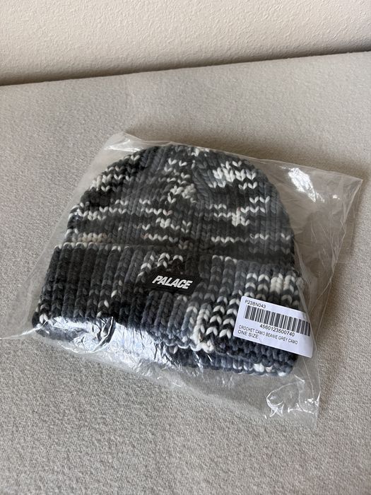 Palace Palace Skateboards Crochet Camo Beanie in Grey | Grailed