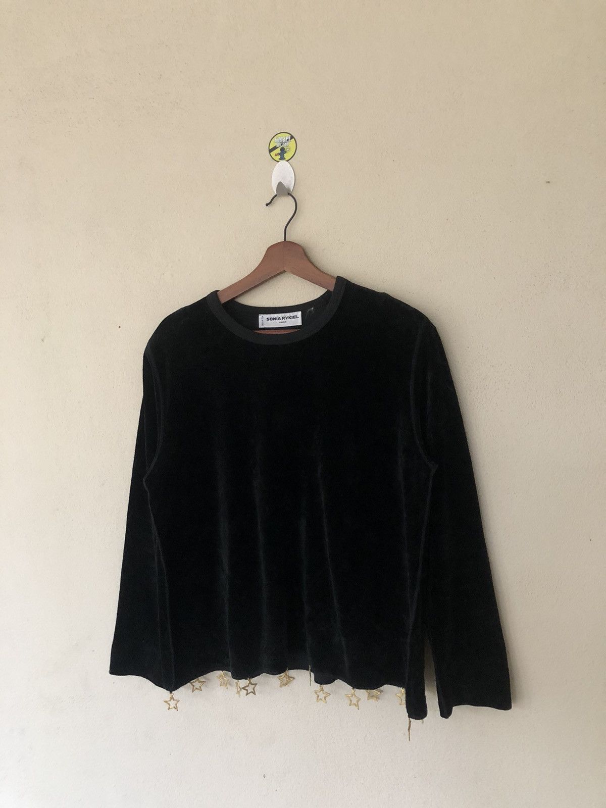 Sonia Rykiel × Velvet × Vintage Sonia Rykiel Golden Star Velvet Sweatshirt Size M / US 6-8 / IT 42-44 - 2 Thumbnail