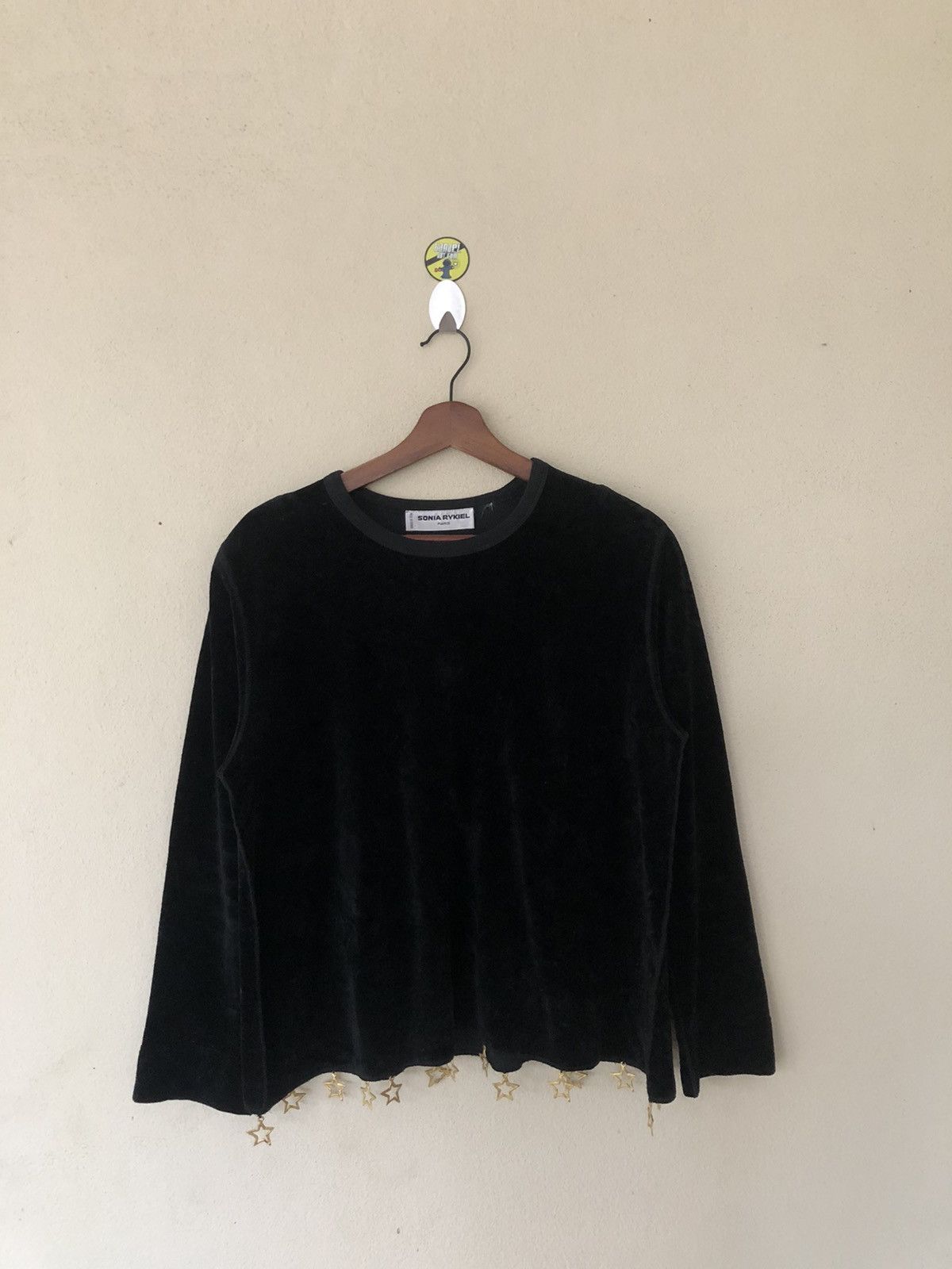 Sonia Rykiel × Velvet × Vintage Sonia Rykiel Golden Star Velvet Sweatshirt Size M / US 6-8 / IT 42-44 - 1 Thumbnail