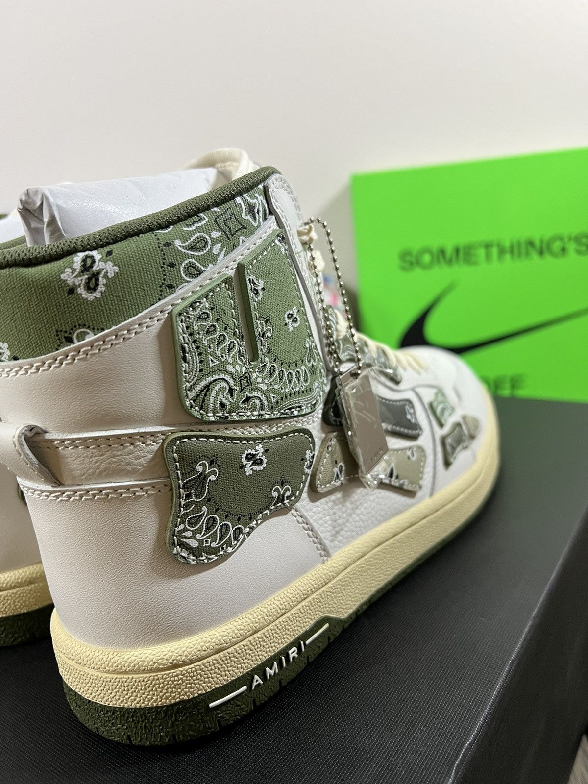 Amiri Skel High Bandana Paisley Green