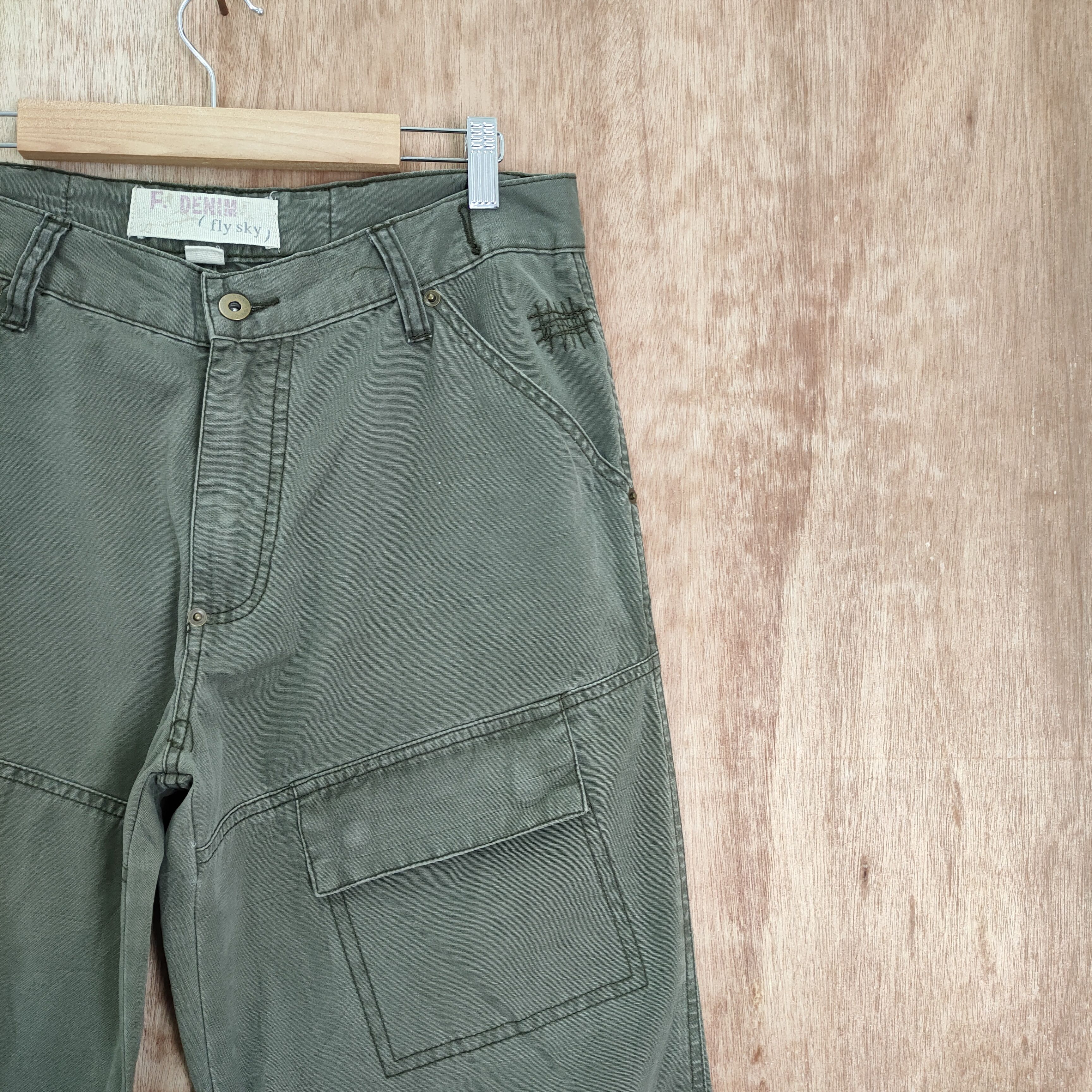 Japanese Brand VINTAGE FLY FLARE CARGO PANTS / DOUBLE KNEE Size US 32 / EU 48 - 13 Thumbnail