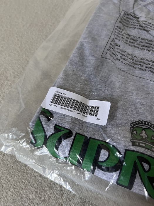 一部予約 Supreme Grey Crown Tee Size 