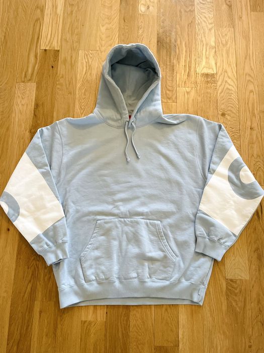 SUPREME Big Logo Hooded Sweatshirt (Light Blue)