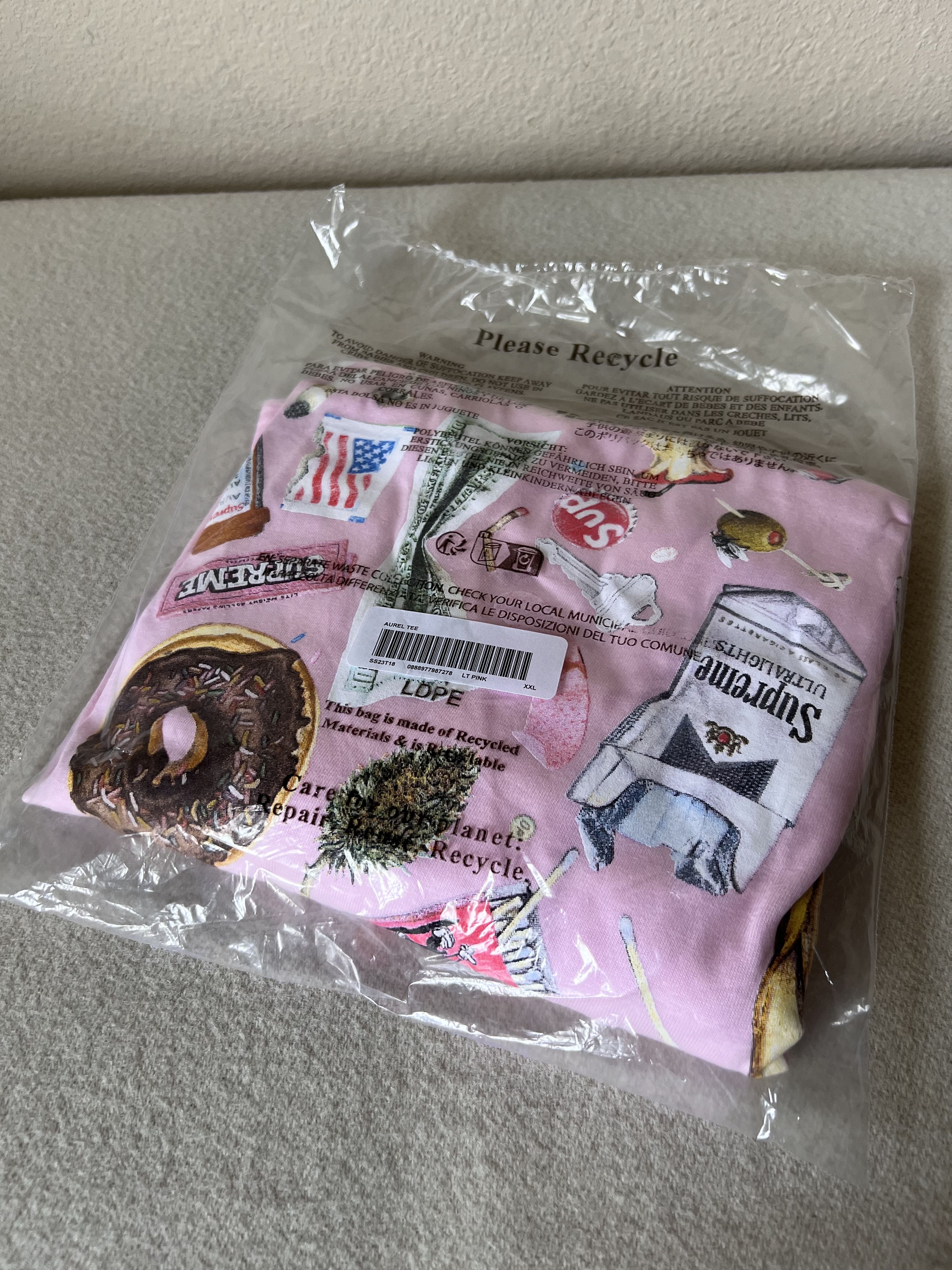 Supreme Supreme Aurel Trash Tee in Light Pink Size US XXL / EU 58 / 5 - 3 Thumbnail