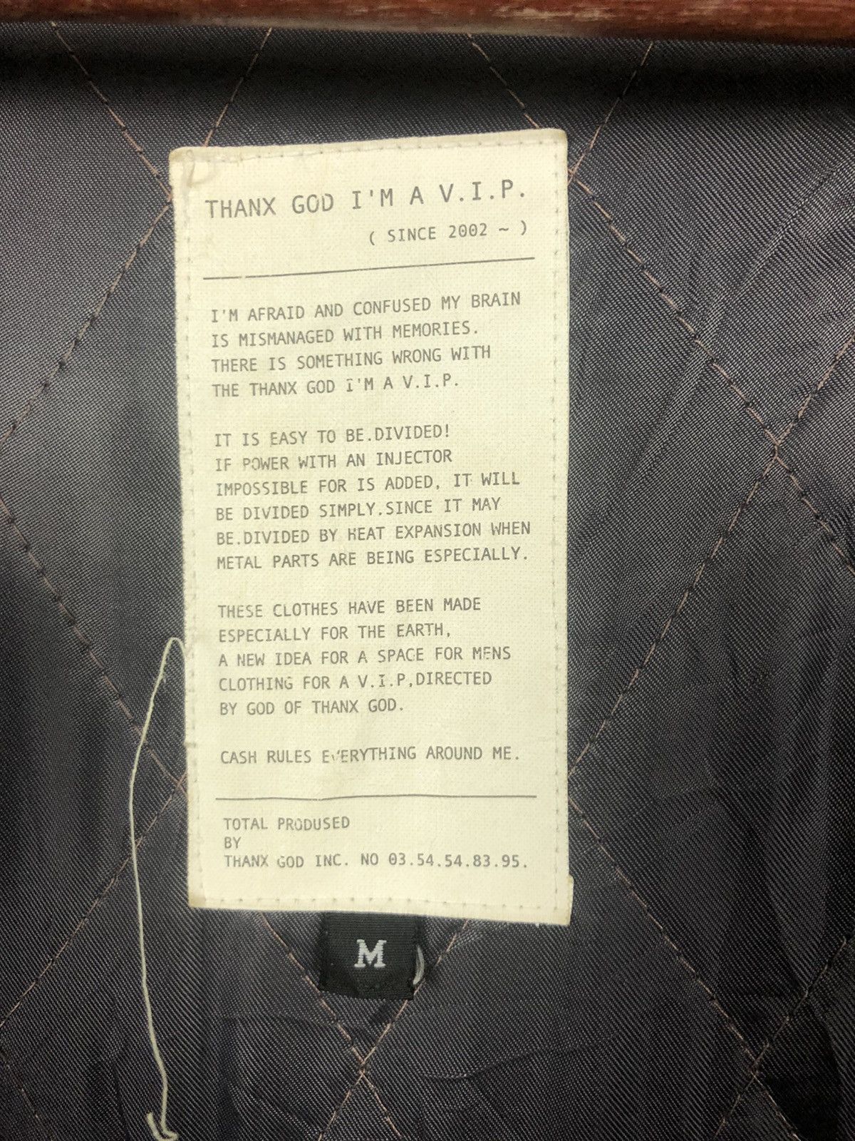 Japanese Brand × Seditionaries × Vintage Vintage Thank God I’m a VIP Bondages Jackets Size US M / EU 48-50 / 2 - 10 Thumbnail